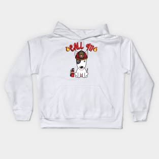 Firefighter Bull Terrier Kids Hoodie